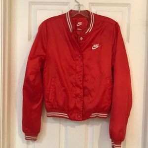 Red Nike bomber jacket size M